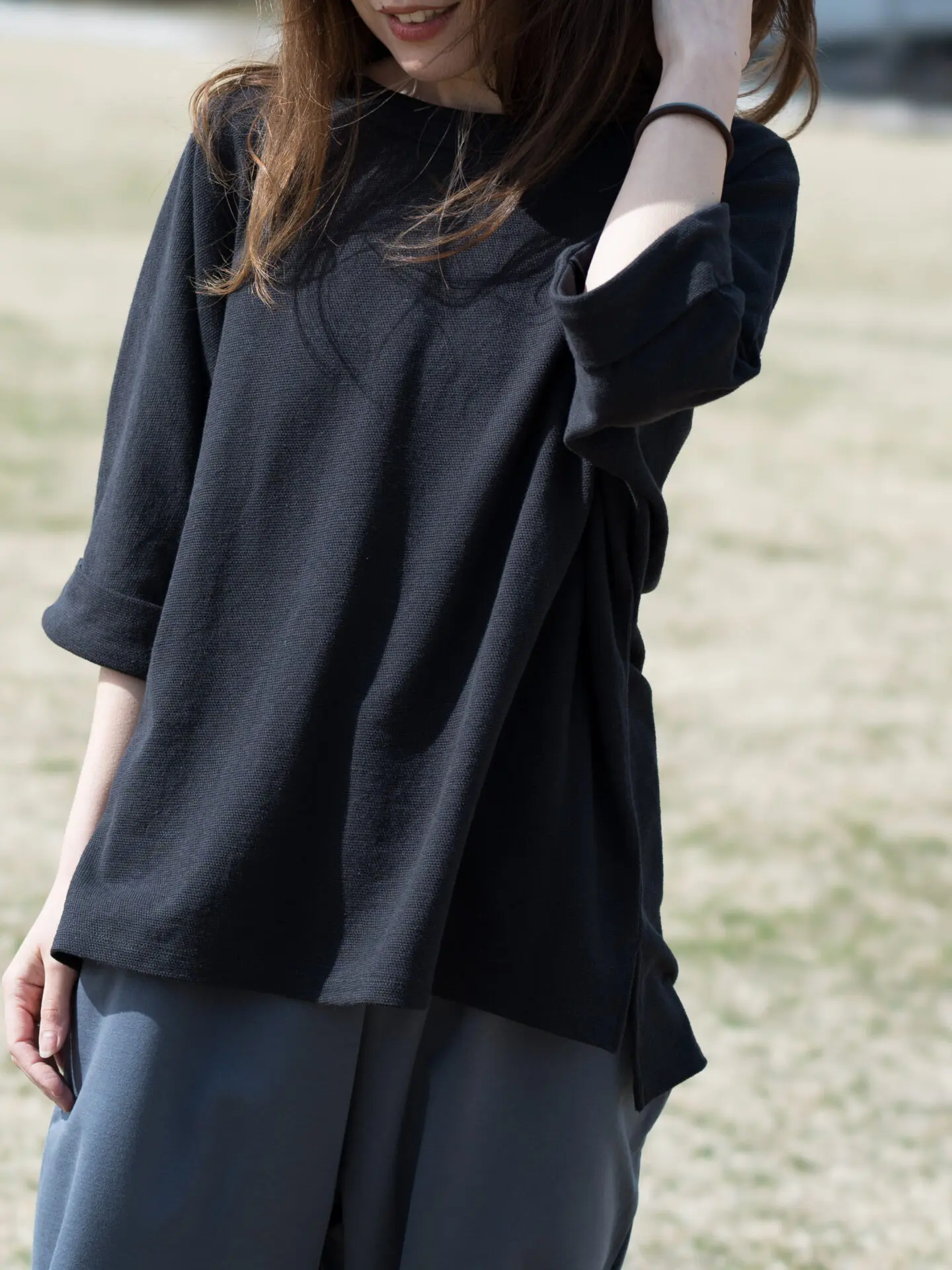 新入荷さらさら鹿の子リネンドルマントップ | 問 tou